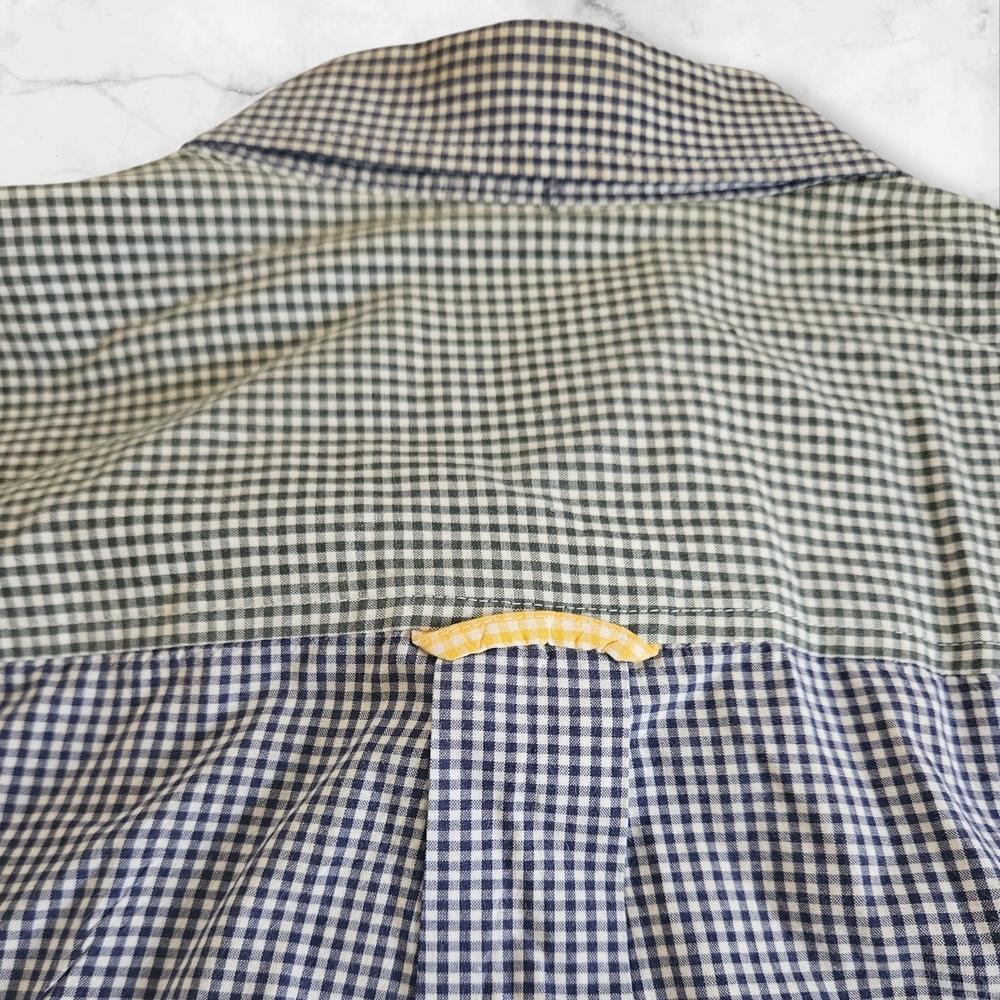 Vtg Cinch Patchwork Gingham Button Down Shirt Men… - image 6